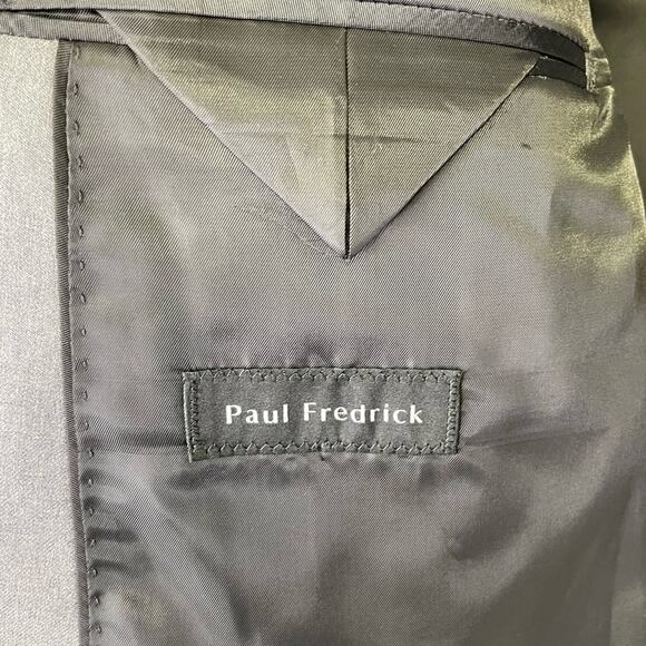 Paul Fredrick Grey Blazer Sports Coat 48R NEW WITH TAGS Wool Single Vent Jacket - Picture 5 of 12